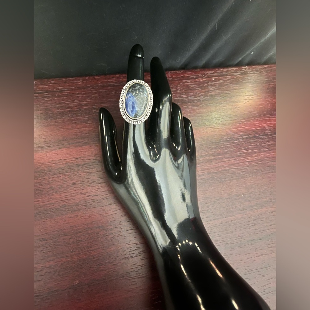 Sterling Silver & Natural Sodalite Gemstone Ring